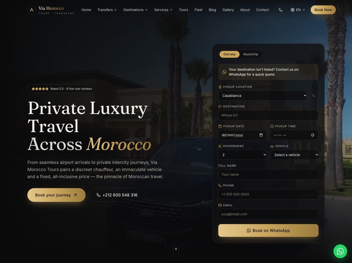 Via Morocco Tours website