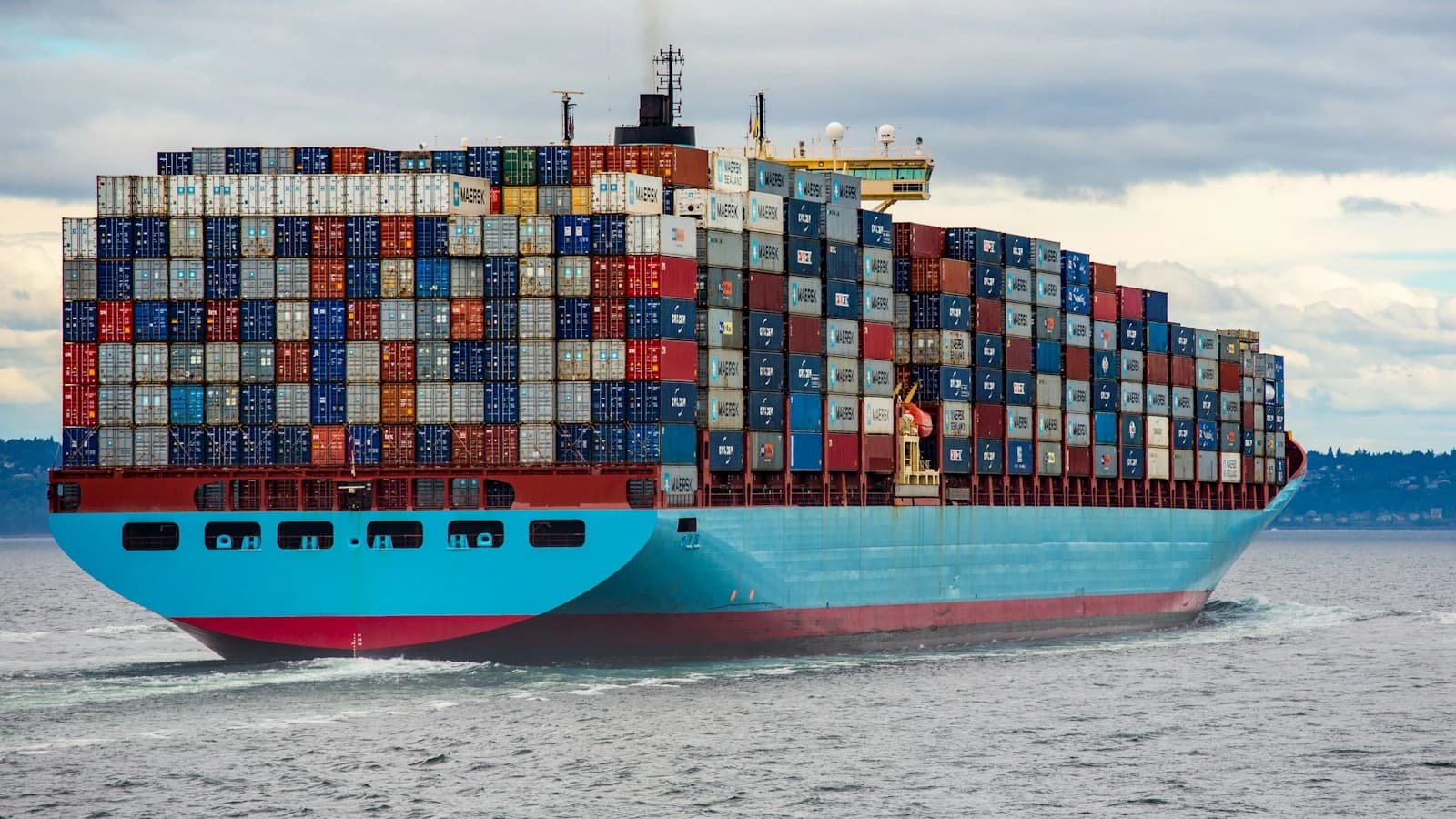 Shipping containers illustrating the packaging metaphor behind Docker.
